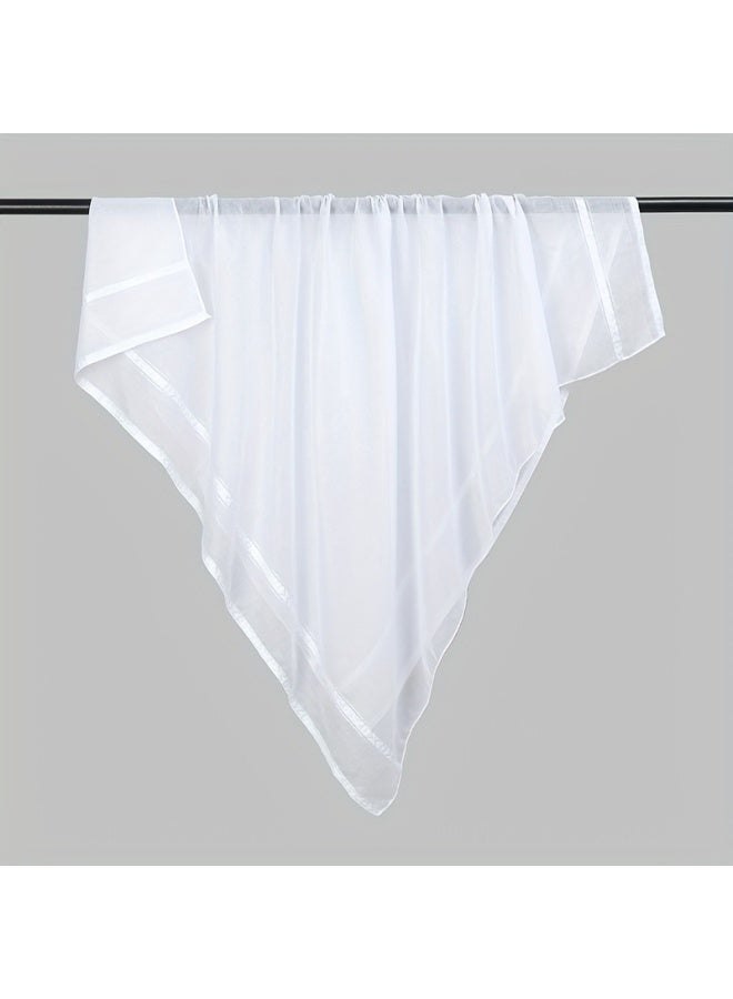 وشاح رأس شماغ أبيض للرجال-140x140 مزيج قطن ممتاز للارتداء اليومي ، رمضان والعيد - Image 2